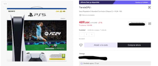 Consola PS5 Standard Con lector (Chasis C) + FC24 por 474€