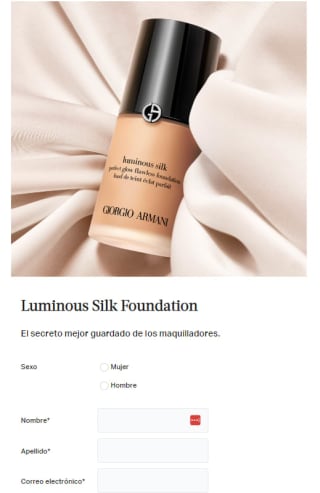 Gratis Muestra maquillaje base Luminous Silk de Armani