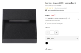 Lámpara de Pared LED Heuman Brand por $105 | Liverpool