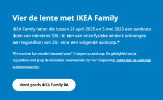 €20 tegoed op je volgende aankoop bij IKEA