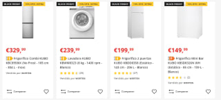 10% descuento en electrodomésticos marca Kubo frigorífico americano por 359€