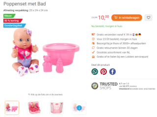 Poppenset met Bad voor €10 bij Lobbes