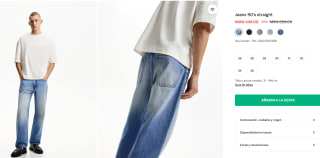 Jeans 90's straight por $449 | Descuento Bershka