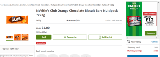 McVitie's Club Multipack Bars available for £1