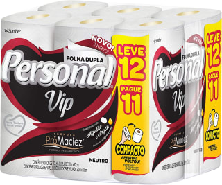 Papel Higiênico VIP,Personal com 12 unid - R$ 14,84