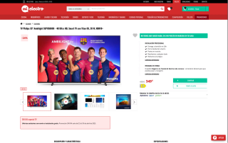 Televisor Philips 55 pulgadas Ambilight 55PUS8009 4K Ultra HD por 349€