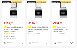 10% descuento en electrodomésticos marca Kubo frigorífico americano por 359€