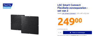 LSC Smart Connect Flexibele zonnepanelen - set van 2 voor €249 bij de Action