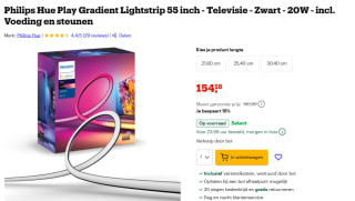 Philips Hue Play Gradient LED Lightstrip voor TV 55 inch voor €154,18 bij Bol