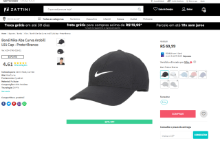 Boné da Nike, modelo Aba Curva Arobill - R$ 69,99