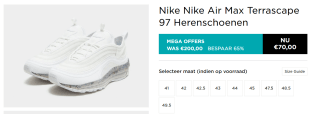 Nike Air Max Terrascape 97 Herenschoenen voor €70 bij JD Sports