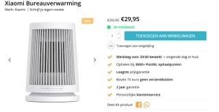 Xiaomi Bureauverwarming voor €29,95 bij Techpunt