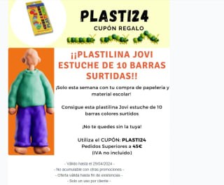 Estuche 10 barras plastilina Jovi de regalo por compra