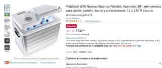 Mobicool Q40 Nevera Eléctrica Portátil, Aluminio, 39 l por 134,60€