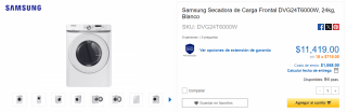 Samsung Secadora de Carga Frontal por $11,419 en CyberPuerta