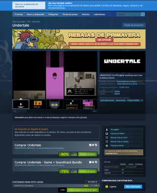 Juego Undertale Steam por 0,99€