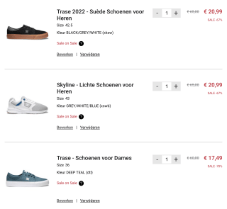 Sneakers vanaf €11,19 via DC Shoes
