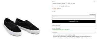Zapatillas casual unisex AUTHENTIC Vans por 42,50€