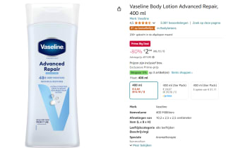 Vaseline advance repair body lotion 400ml voor €2,44 met Amazon Prime
