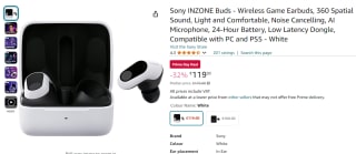 Sony Inzone Buds voor €119 via Amazon Prime