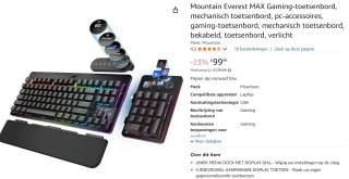 Mountain Everest MAX Gaming-toetsenbord voor €99,99 bij Amazon