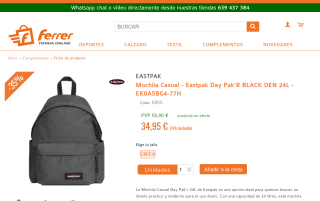 Eastpak Day Pak'R Black Den 24L gris por 34,95€