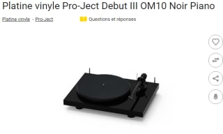 Platine vinyle Pro-Ject Debut III OM10 Noir Piano à 299,99€