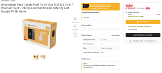 Pack met Google Pixel 7a + Google Chromecast voor €398,95