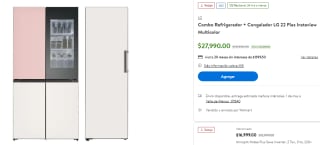 Refrigerador + Congelador LG 22 Pies Instaview por $27,990 en Walmart