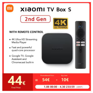 Mi box s Xiaomi 2 ème génération à 44,81€