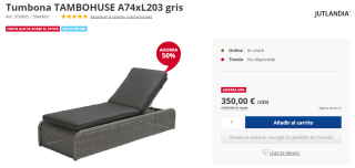 Hasta 60% dto en muebles de jardín