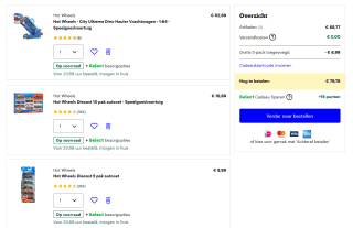 Hot Wheels Diecast 5 pak autoset gratis bij aankoop van 2 Hot Wheels items bij Bol