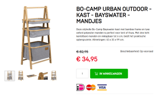 Bo-Camp Urban Outdoor Kast met Mandjes Bayswater voor €34,95 bij Dagknaller