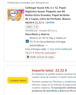 Pack 60 rollos Colhogar Suave XXL por 22,32€