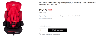 Silla de coche BabyGo ProTect por 59.99€
