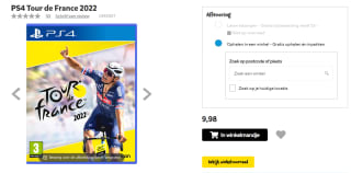 Tour de France 2022 voor de PlayStation 4 voor €9,98 bij Intertoys