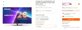 TV Philips The One 65PUS8919 65" LED UltraHD 4K Ambilight TV 120Hz por 849,99€