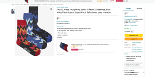 Pack 3 pares de calcetines Jack&Jones Jaclighting Socks Giftbox por 6,59€