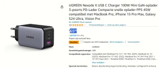 UGREEN Nexode X Mini oplader voor €49,49 bij Amazon