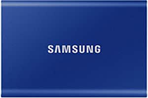 SamsungT7 Portable SSD 1 TB, Blauw voor €74,99 bij Amazon