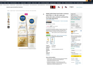 NIVEA SUN Luminous 630 Fluido Facial Solar FP50+ Antimanchas por solo 9,55€