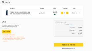 Móvil TCL 20R 5G de 4GB/64GB por 94,90€