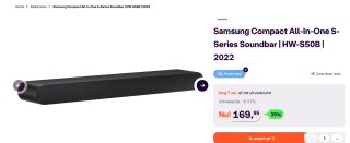 Samsung HW-S50B - Soundbar - Compact All-in-one S-series voor €169,95 bij Ibood