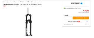SR Suntour Horquilla de MTB Raidon32 Boost RLR DS por 59,99€