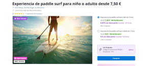 Experiencia de paddle surf para niño o adulto 1h desde 6,99€ (Barcelona)