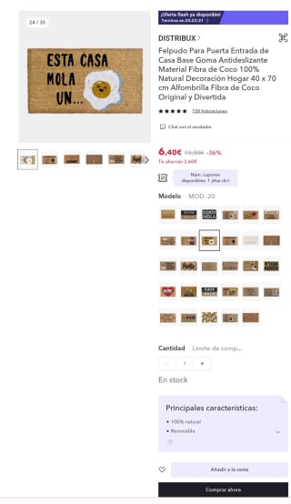 Felpudos divertidos de 70x40cm por 6,40€ un montón de modelos