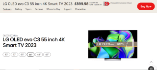 LG 55" OLED evo 4K TV (2023) - £899.98