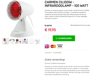 Carmen CIL1001W infraroodlamp voor €19,95 bij Dagknaller