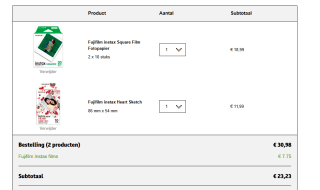 2e halve prijs op alle Fujifilm Instax producten bij Kruidvat