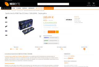 Tarjeta gráfica Sparkle Intel Arc B580 Titan OC Edition 12GB GDDR6 por solo 285,89€
